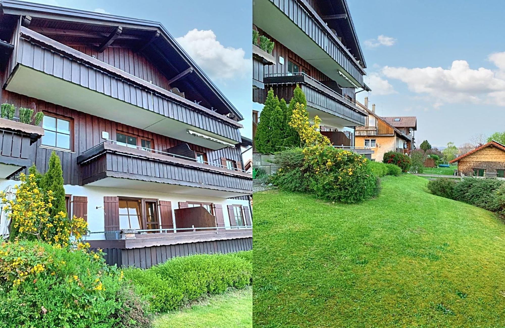 Lindners Hideaways - Bergnest Lodge - Bergblick Fewo 6 Pers Balkon Garten Hund Ski Unterkunft Luftkurort Oberreute Naehe Buchenegger Wasserfaelle Eistobel Bodensee Εξωτερικό φωτογραφία